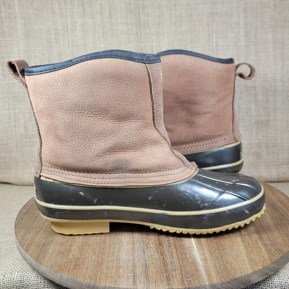 RedHead Thinsulate Duck Boots Brown Leather Rubber Women's Size 9 Insulated‎